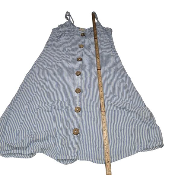 Billa bong Button Front Striped Small Sundress Blue White Beach Nautical Coastal - Picture 5 of 10